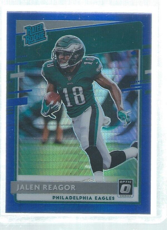 JALEN REAGOR 2020 DONRUSS OPTIC HOLO RATED ROOKIE BLUE HYPER RC #165