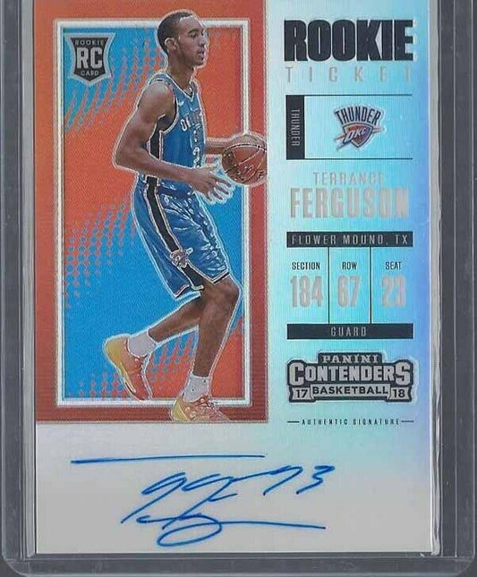 TERRANCE FERGUSON 2017-18 CONTENDERS PREMIUM ON CARD ROOKIE TICKET AUTO RC #121