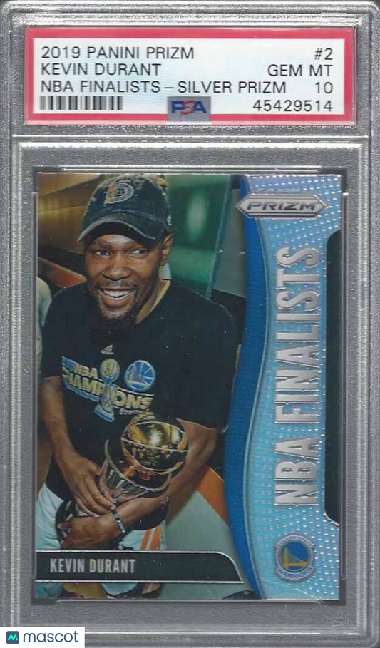 KEVIN DURANT 2019-20 PANINI PRIZM NBA FINALISTS SILVER PRIZMS #2 PSA 10 GEM MINT