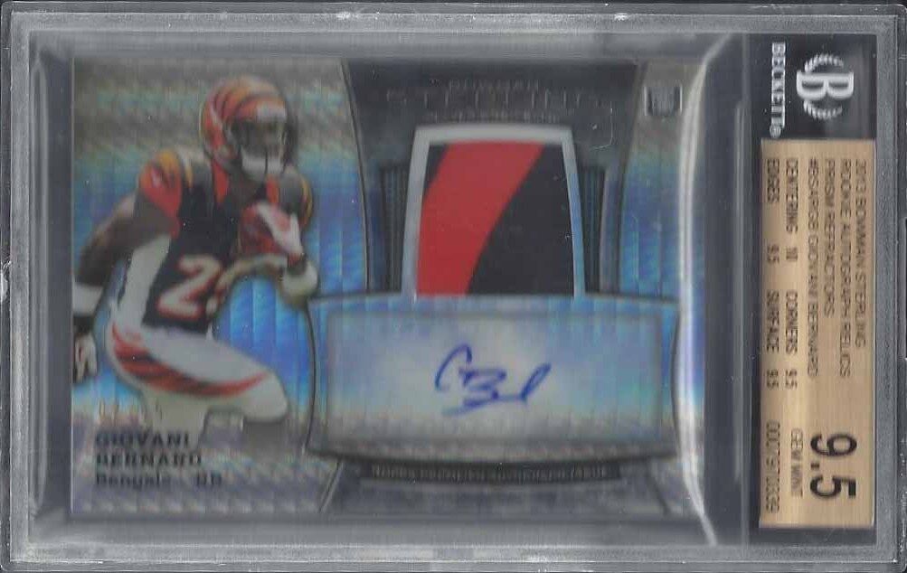 GIOVANI BERNARD 2013 STERLING PRISM REFRACTOR PATCH AUTO RC /55 BGS 9.5 w/ 10 AU