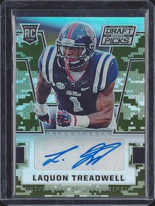 LAQUON TREADWELL 2016 PRIZM DRAFT PICKS CAMO REFRACTOR PRIZMS AUTO RC #D 180/199