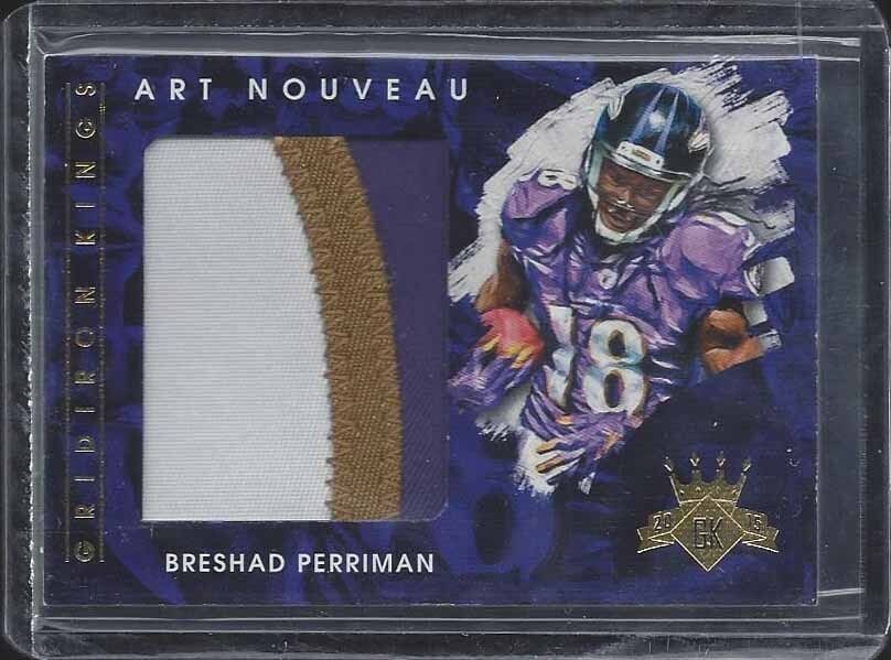BRESHAD PERRIMAN 2015 GRIDIRON KINGS ART NOUVEAU JUMBO 3 CLR RAVENS PATCH RC /49
