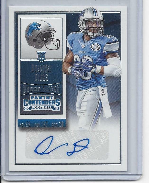 QUANDRE DIGGS 2015 PANINI CONTENDERS ROOKIE TICKET LIONS AUTO RC #257