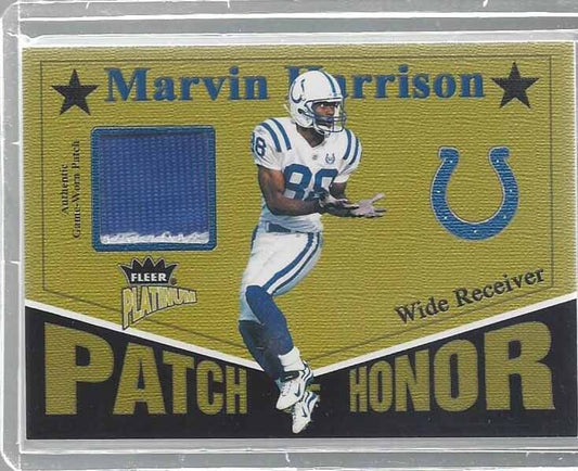 MARVIN HARRISON 2003 FLEER PLATINUM PATCH OF HONOR #D 37/219
