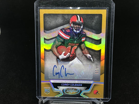 COREY COLEMAN 2016 PANINI CERTIFIED GOLD AUTO RC #D 4/25