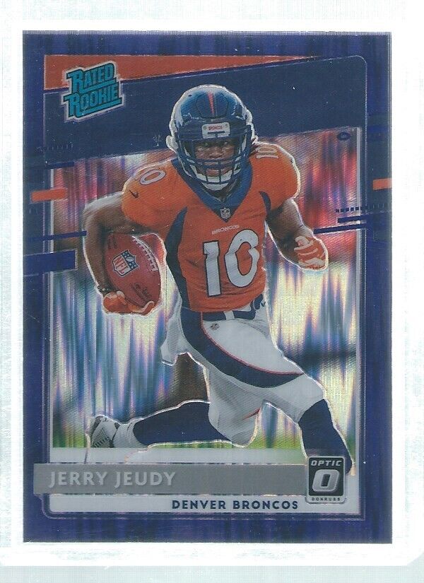 JERRY JEUDY 2020 DONRUSS OPTIC HOLO RATED ROOKIE PURPLE SHOCK FLASH RC #157