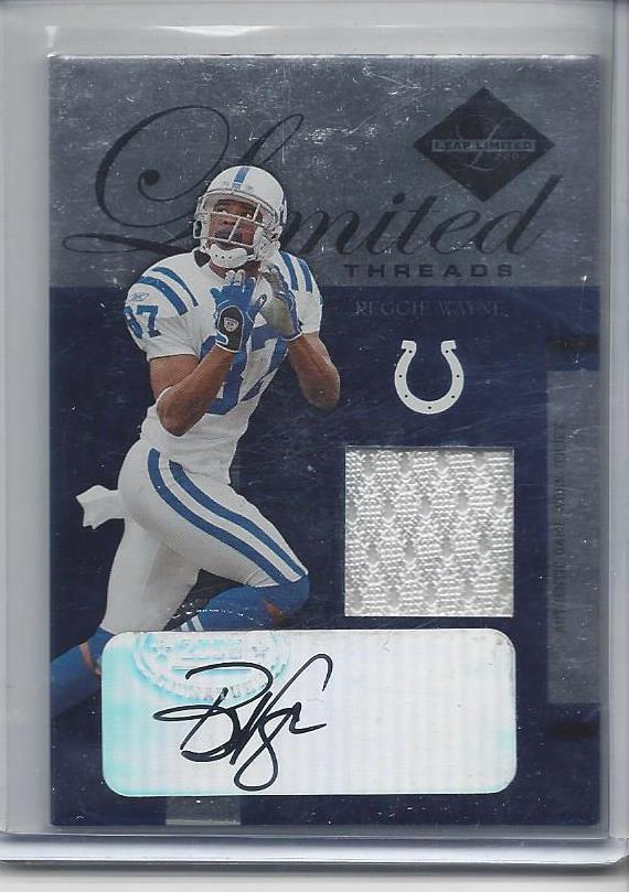 REGGIE WAYNE 2005 LEAF LIMITED THREADS COLTS JERSEY AUTO #D 5/25