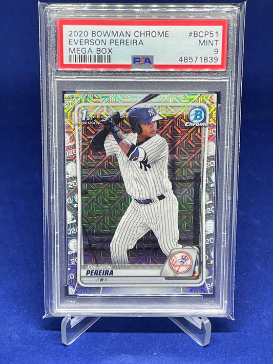 EVERSON PEREIRA 2020 BOWMAN CHROME 1ST MEGA BOX REFRACTOR PROSPECT PSA 9 MINT