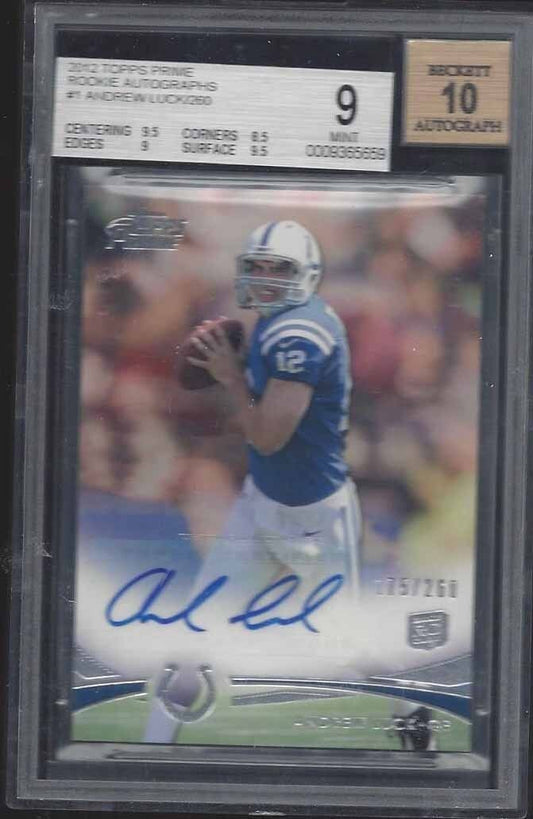 ANDREW LUCK 2012 TOPPS PRIME COLTS ROOKIE AUTO RC #D 175/260 BGS 9 w/ 10 AU MINT