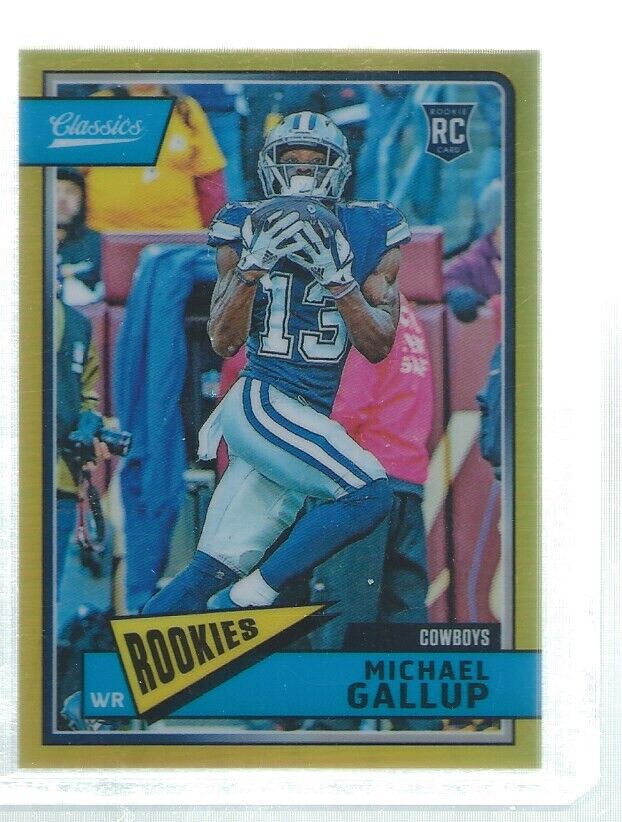 MICHAEL GALLUP 2018 PANINI HONORS CLASSICS GOLD PRIZM ROOKIE RC #D 6/25