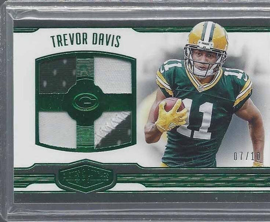 TREVOR DAVIS 2016 PLATES & PATCHES GREEN QUAD PACKERS ROOKIE PATCH RC #D 7/10