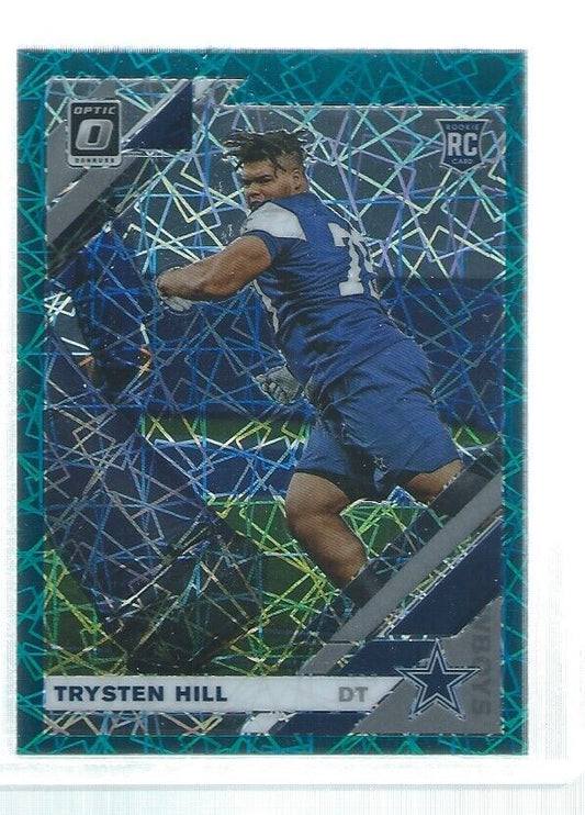TRYSTEN HILL 2019 DONRUSS OPTIC HOLO AQUA LAZER ROOKIE RC #127