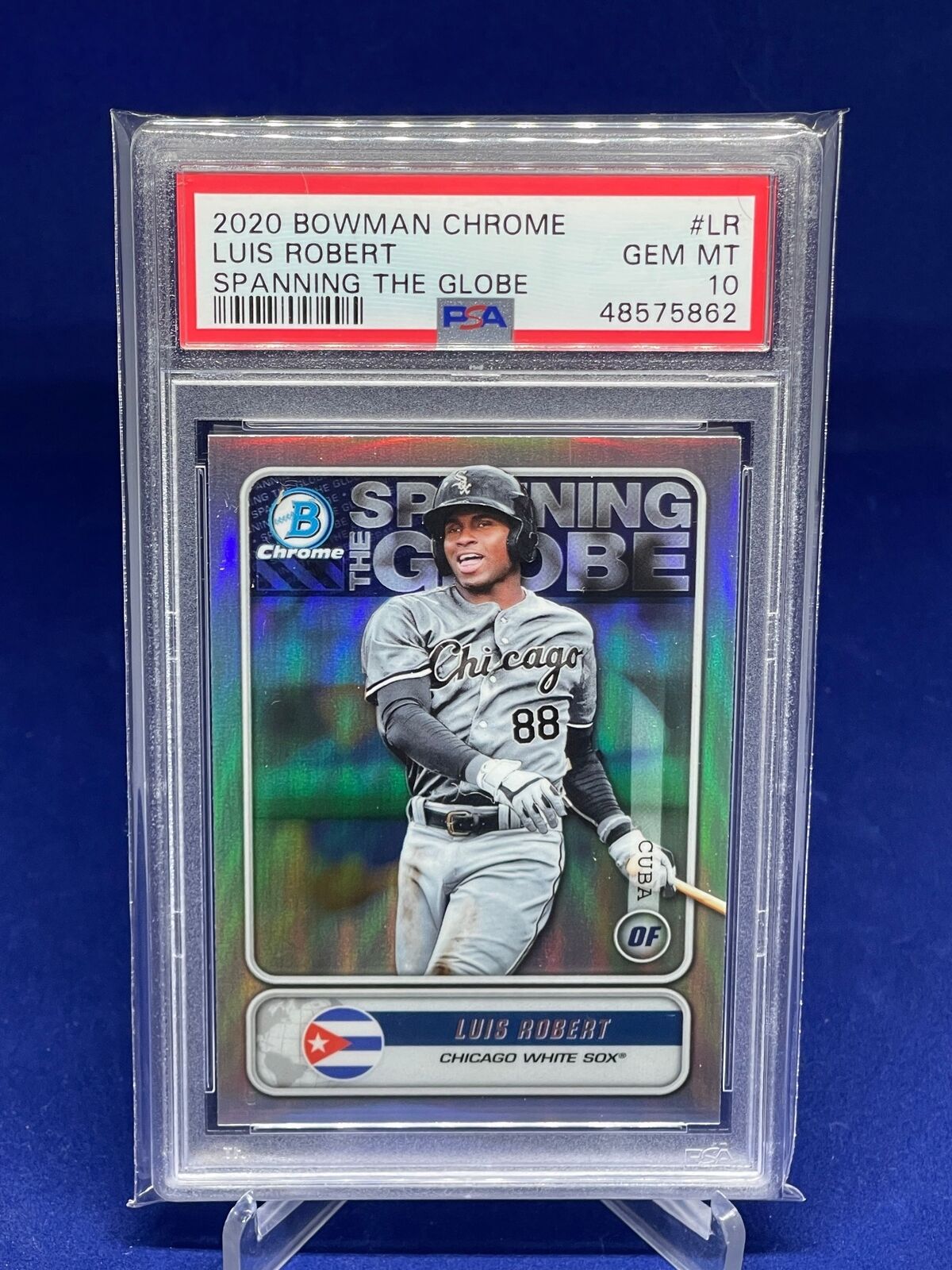 LUIS ROBERT 2020 BOWMAN CHROME SPANNING THE GLOBE REFRACTOR RC PSA 10 GEM MINT