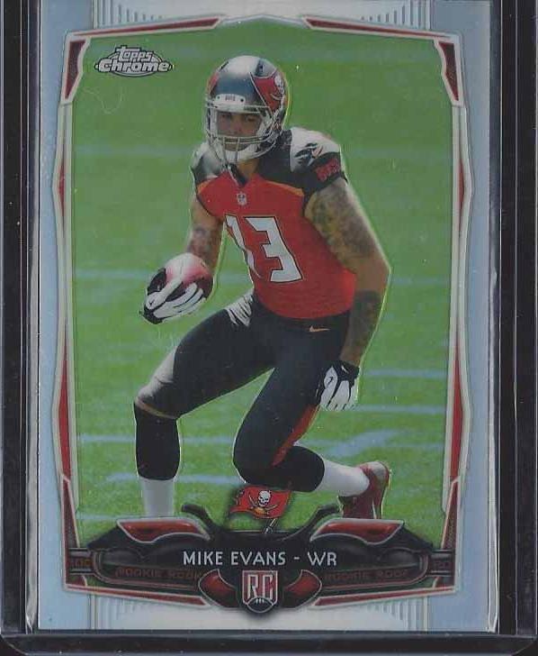 MIKE EVANS 2014 TOPPS CHROME ROOKIE REFRACTOR RC #185