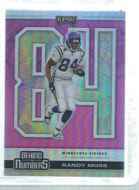 RANDY MOSS 2020 PLAYOFF BEHIND THE NUMBERS PINK PRIZM