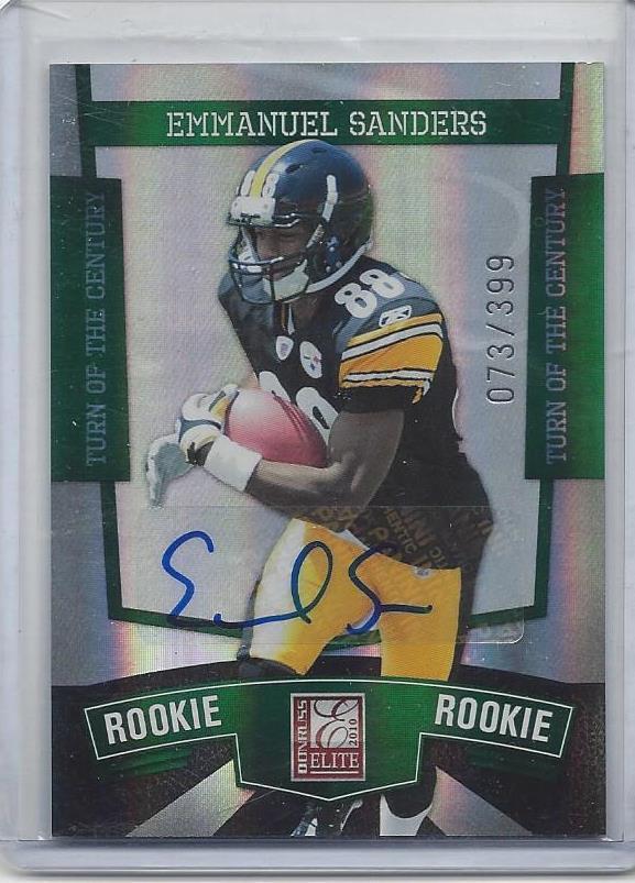 EMMANUEL SANDERS 2010 DONRUSS ELITE TURN OF THE CENTURY ROOKIE AUTO RC #D 73/399