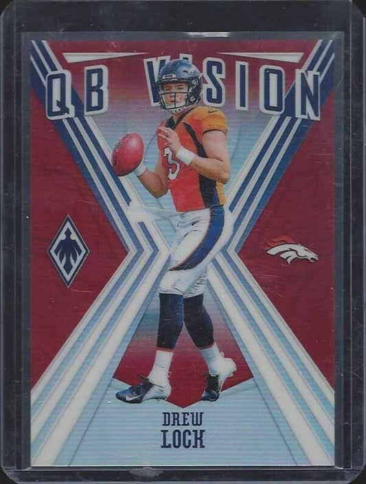 DREW LOCK 2019 PANINI PHOENIX QB VISION RED HOLO PRIZM RC #D 32/299