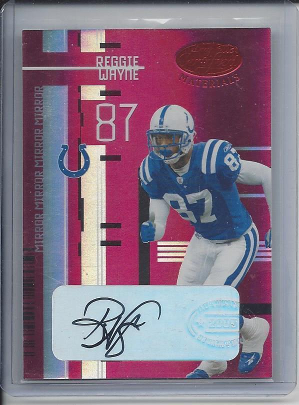 REGGIE WAYNE 2005 LEAF CERTIFIED MATERIALS MIRROR RED COLTS AUTO #D 16/25