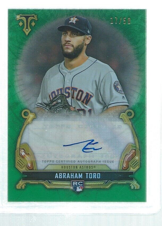 ABRAHAM TORO 2020 TOPPS TRIPLE THREADS AUTO GREEN ROOKIE RC #D 17/50