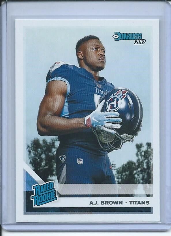 A.J. BROWN 2019 PANINI DONRUSS RATED ROOKIE TRUE ROOKIE RC #314