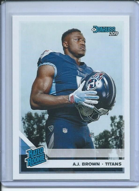 A.J. BROWN 2019 PANINI DONRUSS RATED ROOKIE TRUE ROOKIE RC #314