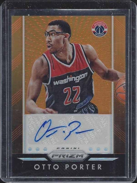 OTTO PORTER 2015-16 PANINI PRIZM ORANGE PRIZMS WIZARDS REFRACTOR AUTO #D 9/65