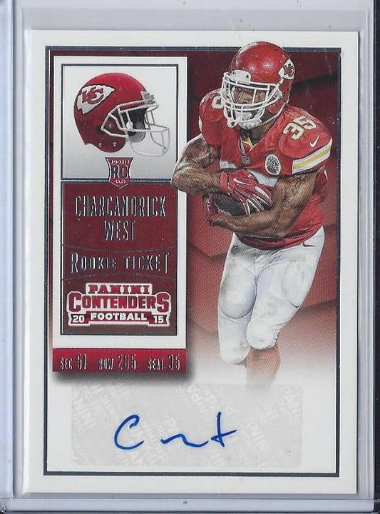 CHARCANDRICK WEST 2015 PANINI CONTENDERS ROOKIE TICKET AUTO RC SSP? SP #186