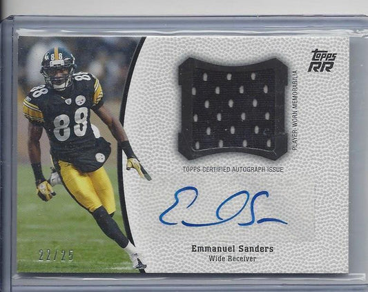 EMMANUEL SANDERS 2011 TOPPS ROOKIE RISING JERSEY AUTO #D 22/25
