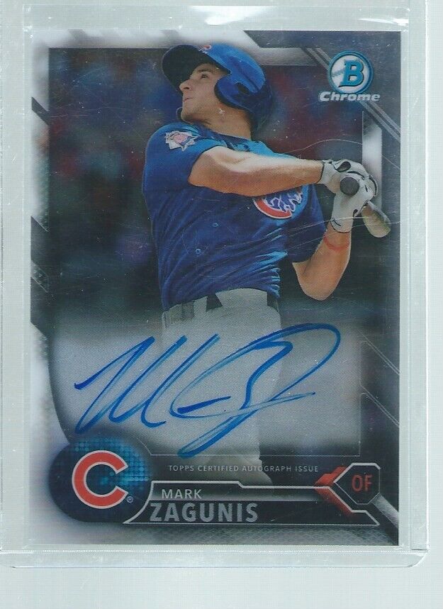 MARK ZAGUNIS 2016 BOWMAN CHROME ON CARD AUTO PROSPECT