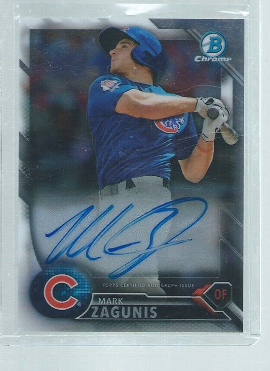 MARK ZAGUNIS 2016 BOWMAN CHROME ON CARD AUTO PROSPECT