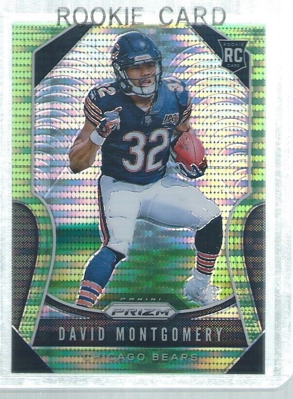 DAVID MONTGOMERY 2019 PANINI PRIZM GREEN PULSAR PRIZMS ROOKIE RC #327