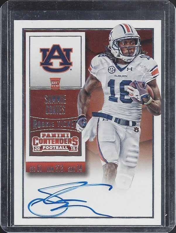 SAMMIE COATES 2015 CONTENDERS COLLEGE TICKET SP VARIATION RARE ON CARD AUTO RC