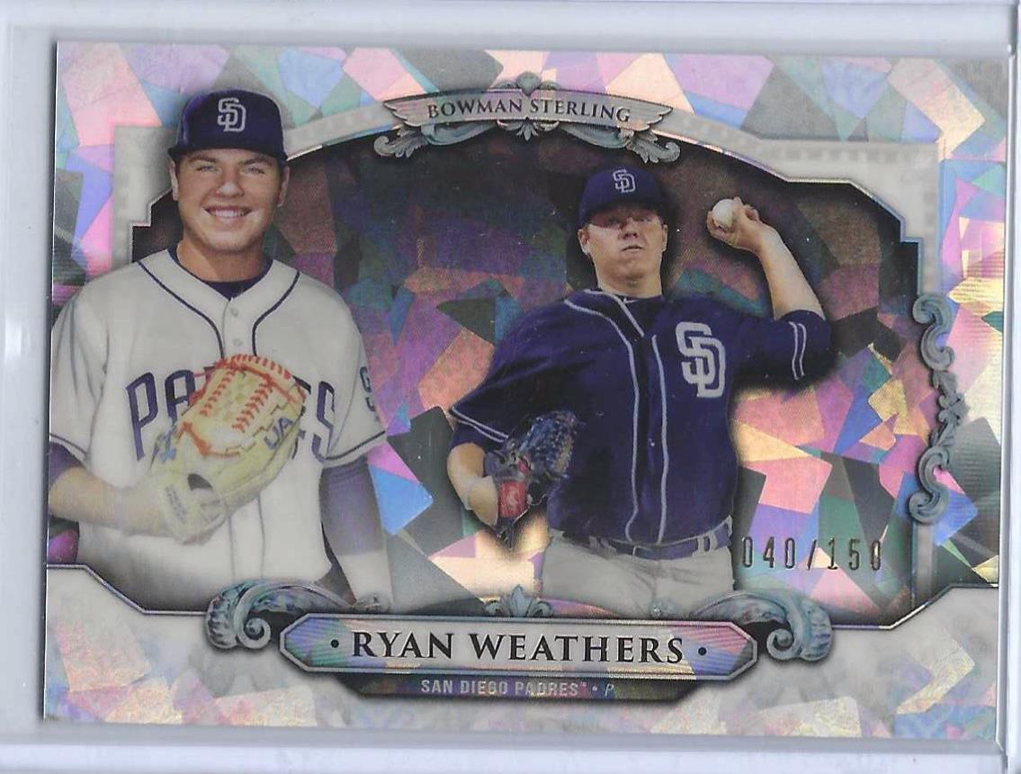 RYAN WEATHERS 2018 BOWMAN STERLING ATOMIC CRACKED ICE REFRACTOR #d 040/150