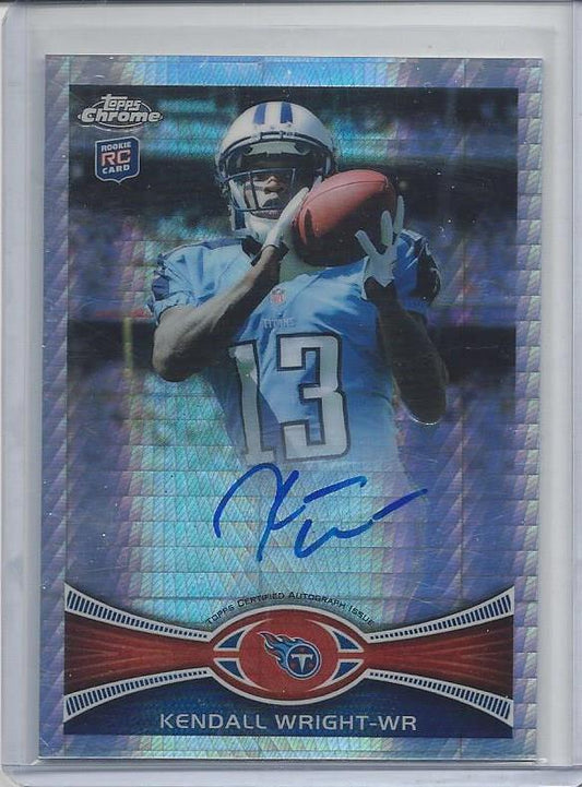 KENDALL WRIGHT 2012 TOPPS CHROME PRISM REFRACTOR ON CARD ROOKIE AUTO RC #D 11/50