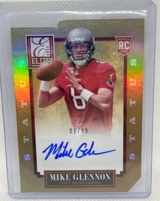 MIKE GLENNON 2013 ELITE ROOKIE STATUS GOLD DIE CUT AUTO RC #D 1/49