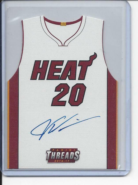 JUSTISE WINSLOW 2016-17 PANINI THREADS DIE CUT JERSEY ON CARD ROOKIE AUTO RC /99