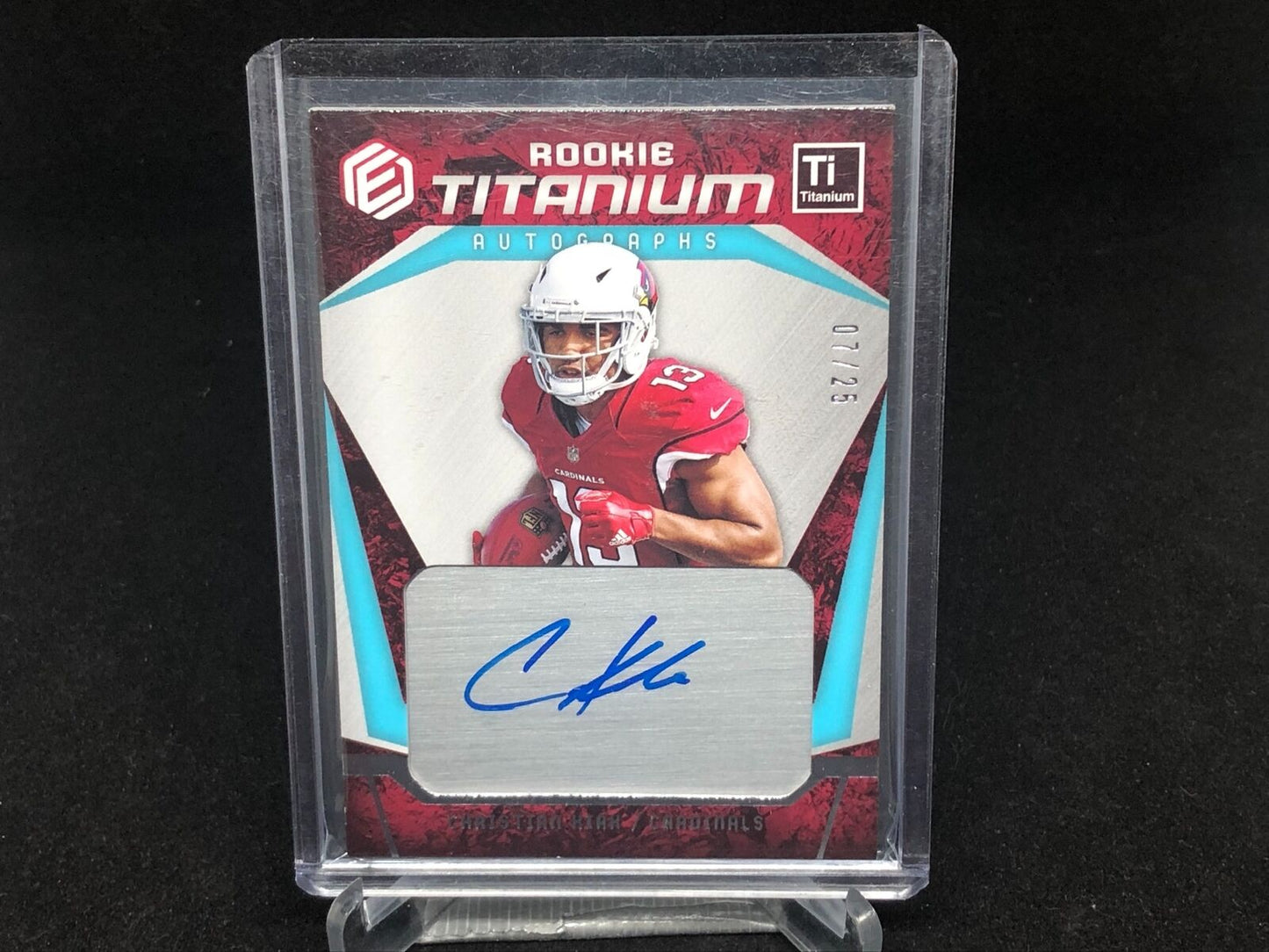 CHRISTIAN KIRK 2018 PANINI ELEMENTS TITANIUM ON CARD AUTO RC #D 7/25