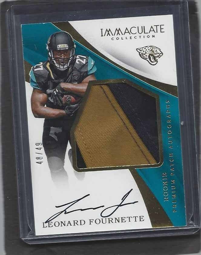 LEONARD FOURNETTE 2017 IMMACULATE PREMIUM 2 COLOR JUMBO PATCH AUTO RC #D 48/49