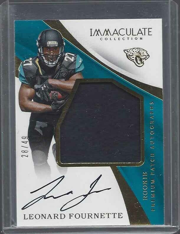 LEONARD FOURNETTE 2017 IMMACULATE PREMIUM 2 COLOR JUMBO PATCH AUTO RC #D 48/49