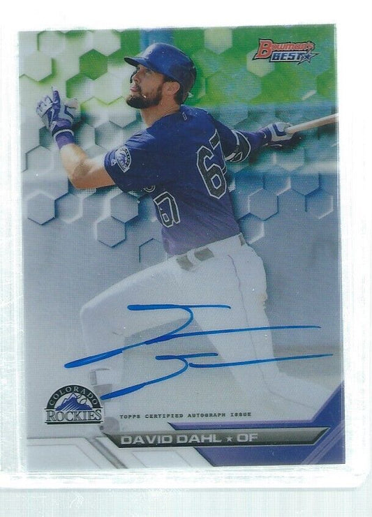 DAVID DAHL 2016 BOWMAN'S BEST ON CARD AUTO REFRACTOR PROSPECT
