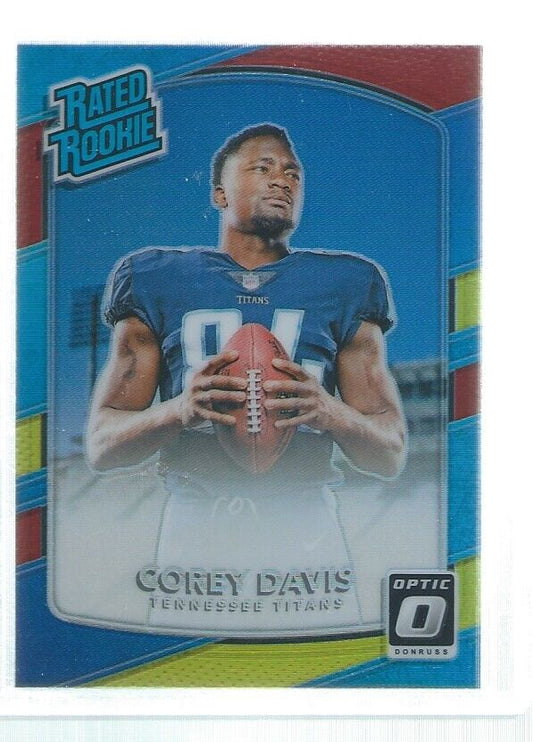 COREY DAVIS 2017 DONRUSS OPTIC HOLO RATED ROOKIE RED YELLOW RC #166
