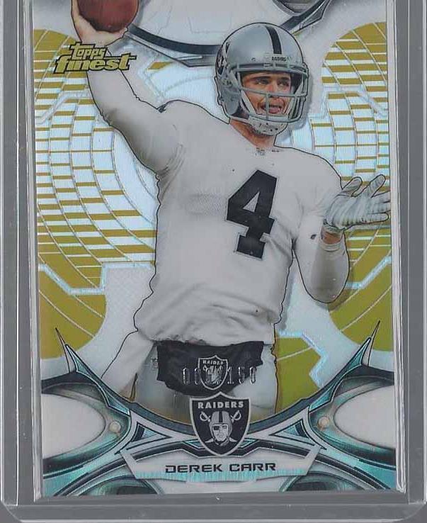 DEREK CARR 2015 TOPPS FINEST GOLD REFRACTOR #D 6/150