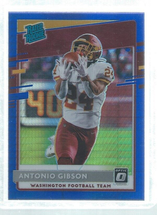 ANTONIO GIBSON 2020 DONRUSS OPTIC HOLO RATED ROOKIE BLUE HYPER RC #185