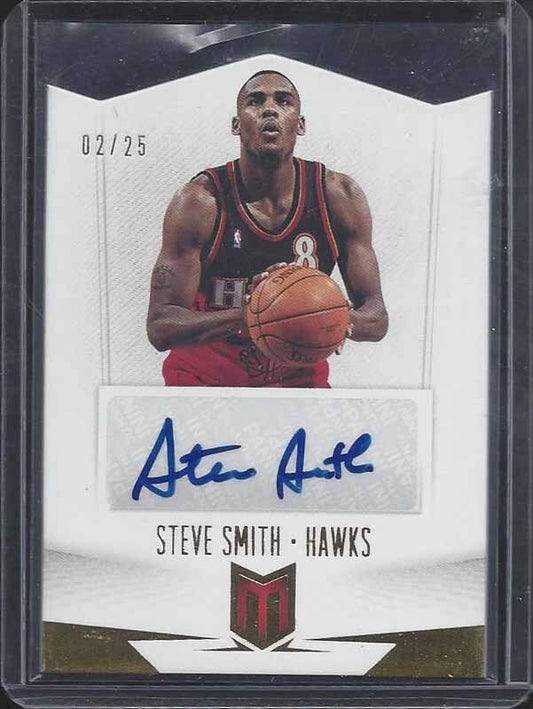 STEVE SMITH 2012-13 PANINI MOMENTUM GOLD DIE CUT AUTO #D 2/25