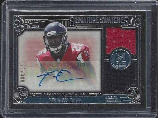 TEVIN COLEMAN 2015 TOPPS MUSEUM ROOKIE DUAL 2 COLOR JERSEY AUTO RC #D /300