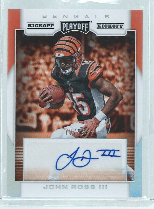 JOHN ROSS III 2017 PANINI PLAYOFF KICKOFF AUTO RC #D 79/99