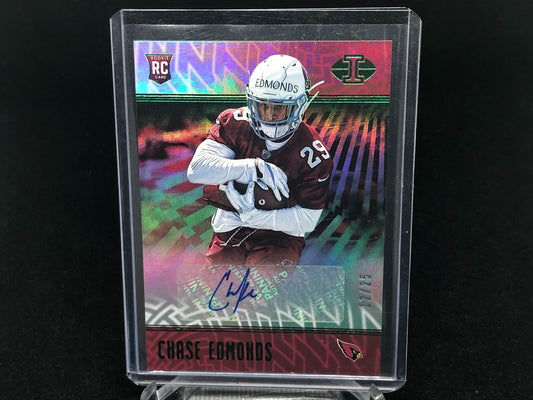 CHASE EDMONDS 2018 PANINI ILLUSIONS GREEN AUTO RC #D 12/25