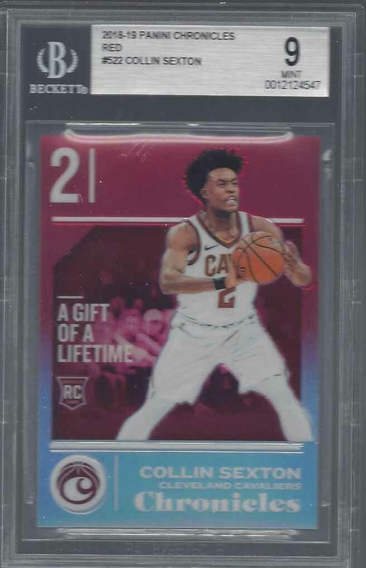 COLLIN SEXTON 2018-19 PANINI CHRONICLES RED PRIZM RC #D 99/149 BGS 9 POP 1/1