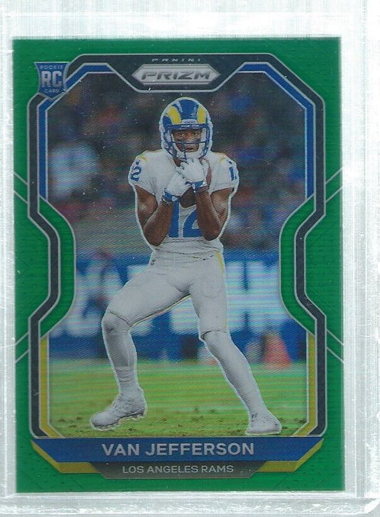 VAN JEFFERSON 2020 PANINI PRIZM GREEN PRIZMS ROOKIE RC #377