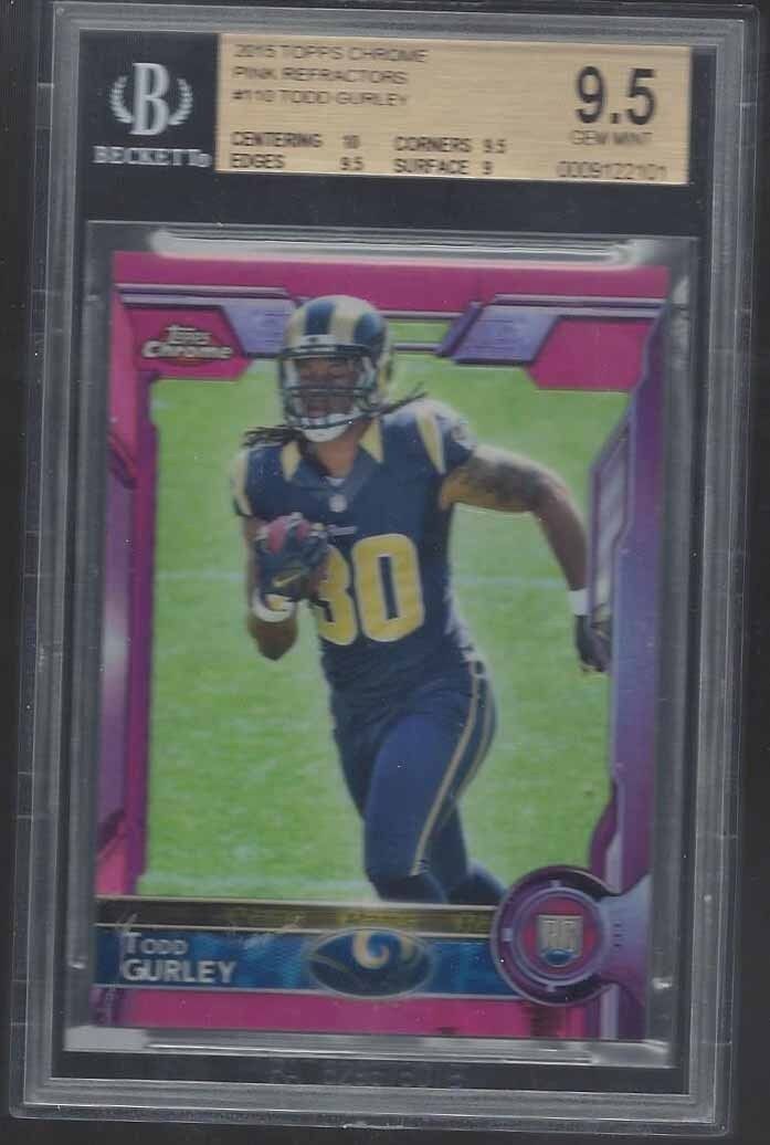 TODD GURLEY 2015 TOPPS CHROME ROOKIE PINK REFRACTOR RC #D 337/399 BGS 9.5 GEM MT